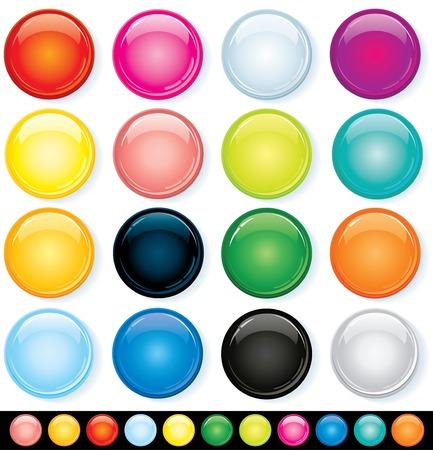 Buttons, Icons Template, Multicolored Elementsの写真素材