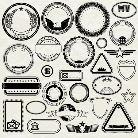 Set of Various Stamp Design. Blank Templatesの写真素材