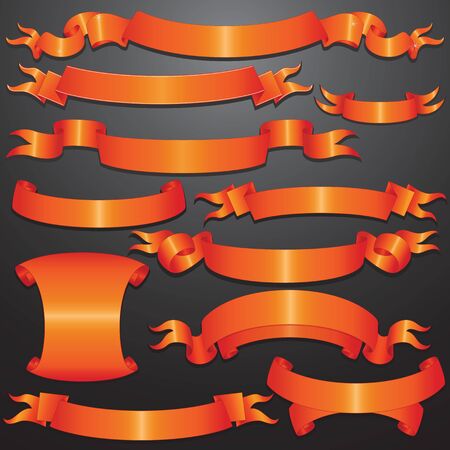 Red Award Ribbons. Design Setの写真素材