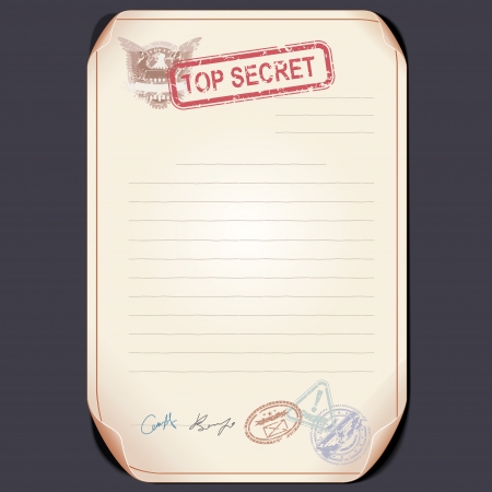 Old Top Secret Document on Table. Blank Templateの写真素材