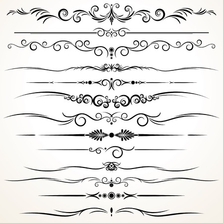 Collection of Ornamental Rule Lines in Different Design stylesの写真素材