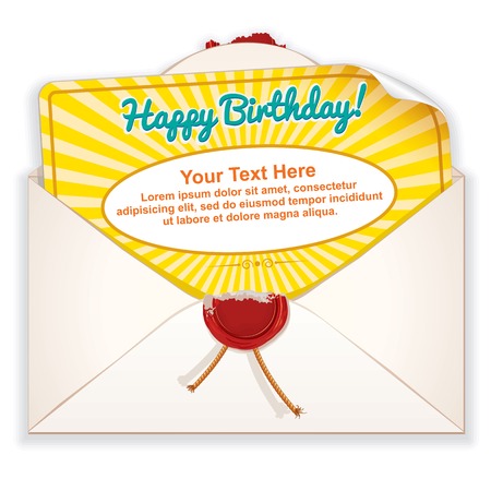 Envelope with Greeting Card. Ready for Your Text and Design.のイラスト素材