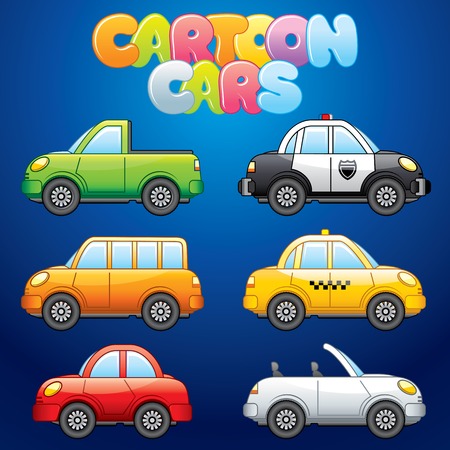 Cartoon Automobiles. Vector Set for your Designのイラスト素材