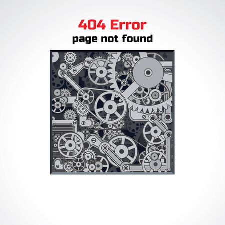 Error Page Vector Design. Abstract Background with Crazy Mechanic Machine. Sorry, Page not Found.のイラスト素材