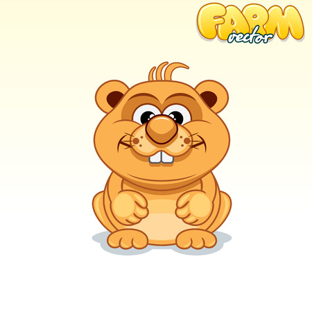 Cute Cartoon Hamster.のイラスト素材