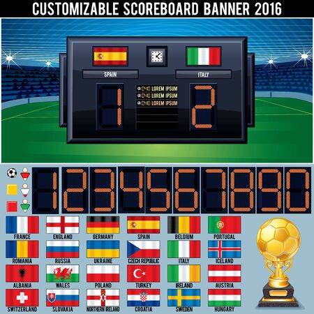 Soccer Customizable Scoreboard. Ready for Your Text and Design.の写真素材