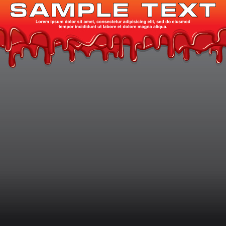 Red Liquid, Dribble Paint Banner. Vector Ready for Your Text and Design.のイラスト素材