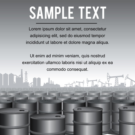Industrial Background with Oil Barrels. Template Vectorのイラスト素材