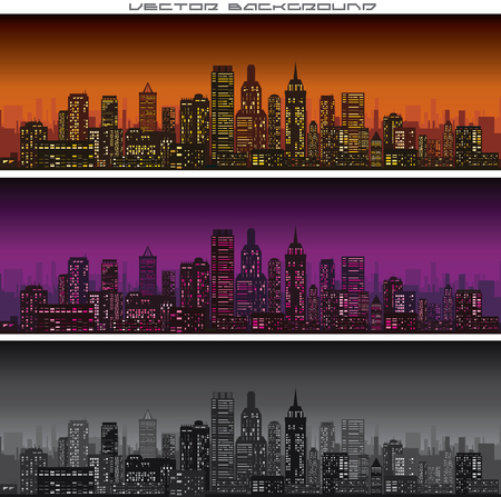 Abstract City Skyline Banners Vector. Ready for Your Text and Design.のイラスト素材