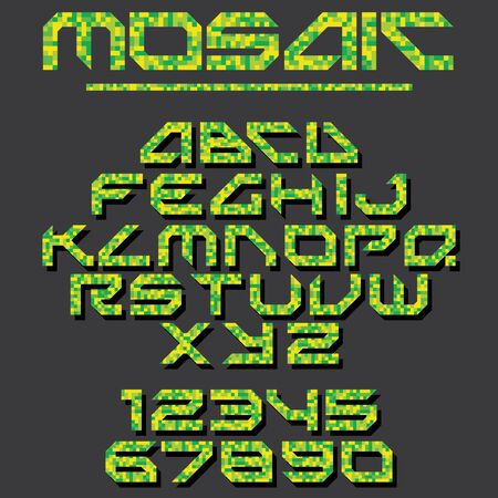 Pixel Mosaic Font. Vectorの写真素材