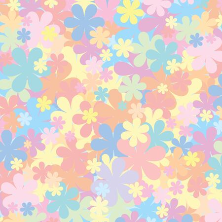 Floral Texture Vector Pattern with Colorful Flowerのイラスト素材
