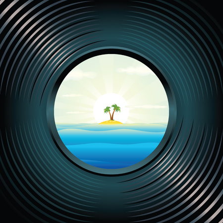 Tropical Island from Long Spy Glassのイラスト素材