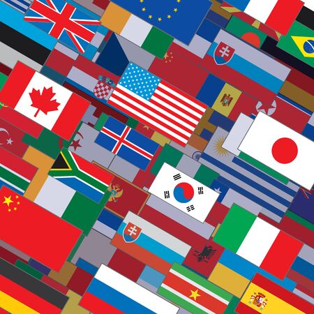 Flags Collage Backdropのイラスト素材