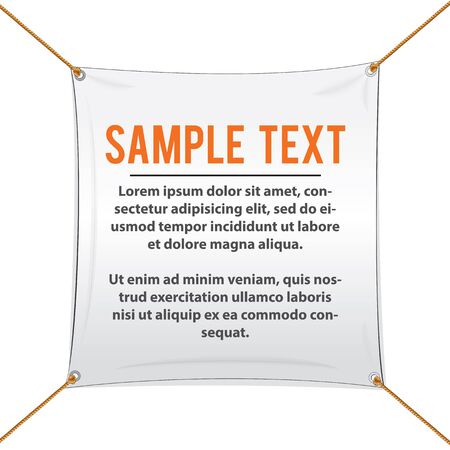 White Textile Banner For Text and Designのイラスト素材