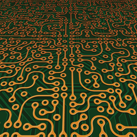 Perspective Circuit Board Vector Imageのイラスト素材