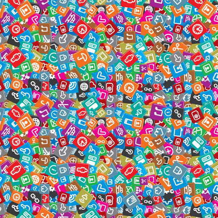 Pattern with Random Computer Iconのイラスト素材