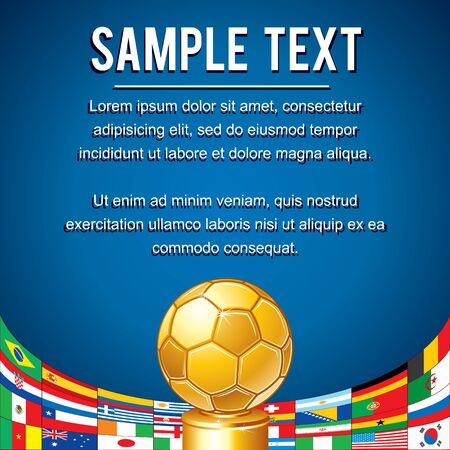 Soccer Backdrop with Abstract Golden Cupのイラスト素材