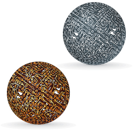 Circuit Board Sphere. Vector Conceptのイラスト素材