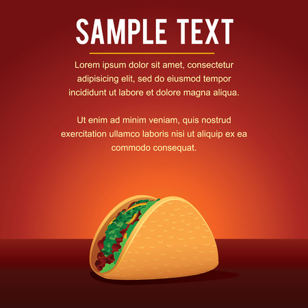 Fresh Mexican Taco Template. Vector Imageのイラスト素材