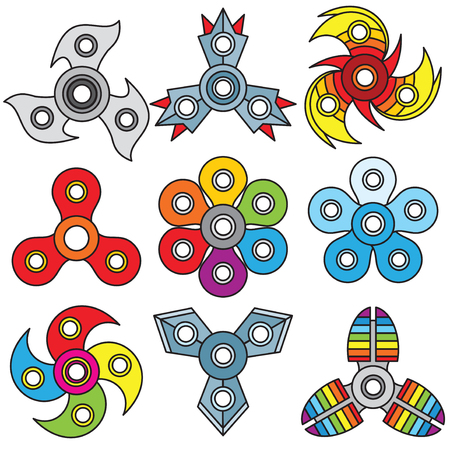 Cartoon Fidget Spinnersのイラスト素材