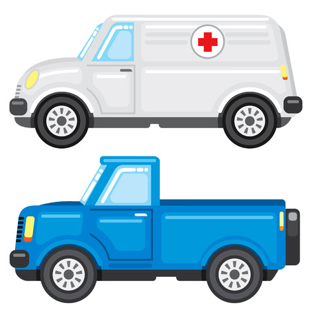 Cartoon Pickup Car. Vector Imageのイラスト素材