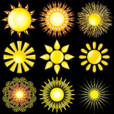 Sun Icons Collection Vector illustration.のイラスト素材