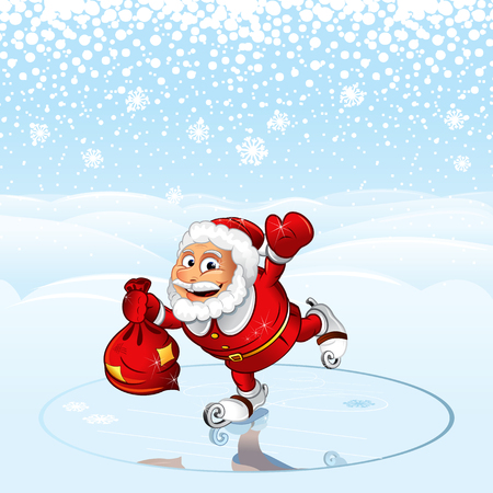 Funny Santa Claus Cartoon Vector illustrationのイラスト素材