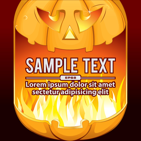 Cartoon Halloween Pumpkin Background for Textのイラスト素材