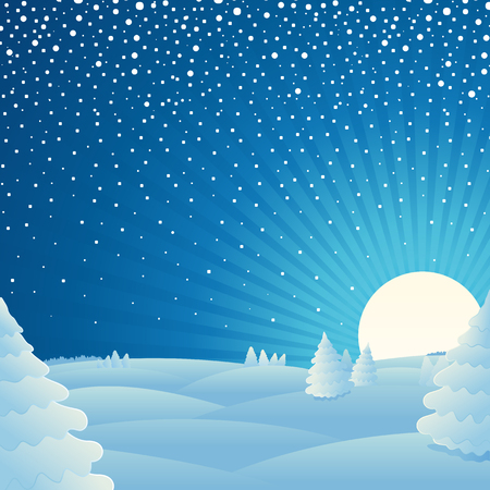 Christmas winter landscape background. Vector Pictureのイラスト素材