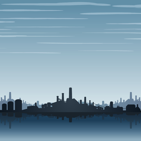 Industrial Factory Skyline. Industrial Landscapeのイラスト素材