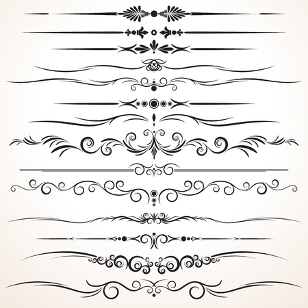 Collection of ornamental rule lines, different design stylesのイラスト素材