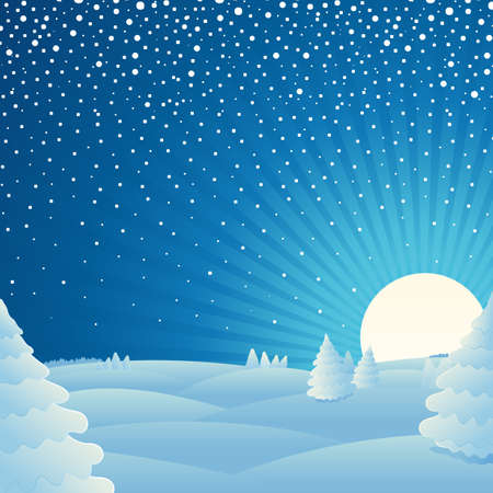 Christmas winter landscape background. Vector Pictureのイラスト素材