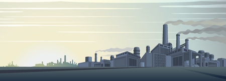 Industrial Cityscape Vector. Abstract Industrial Skylineのイラスト素材