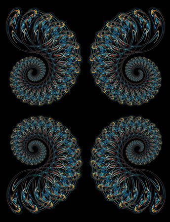 Hi-Res Futuristic background based on fractal pattern on black background