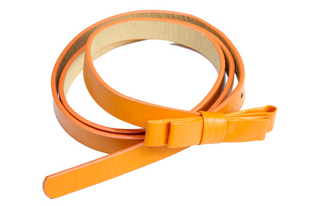 Orange women style belt isolated on white backgroundの写真素材