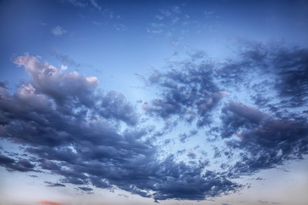 Sky and clouds. Cumulus Cloudscape. Bright sky