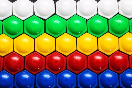 Color children's mosaic as art abstract background. Close upの写真素材