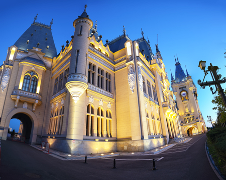 The Palace of Culture edifice in Iasi . Fantastic evening scene summer cityscape of Iasi town, capital of Moldavia region, Romania, Europeのeditorial素材