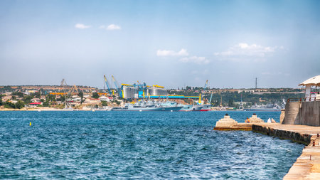 Navy warships at the Bay of Sevastopol. Crimea