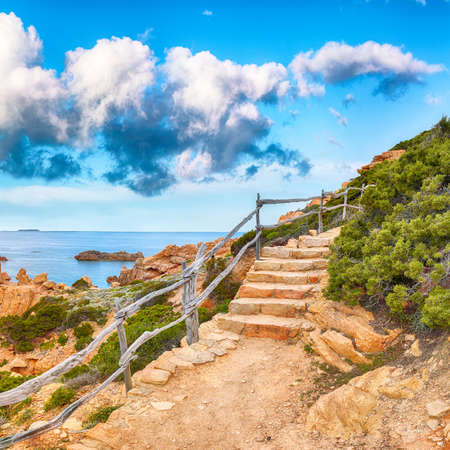 Gorgeous view of popular travel destination Costa Paradiso. Picturesque landcape of Mediterranean sea. Location: Costa Paradiso, Province of Sassari, Sardinia, Italy, Europeの写真素材