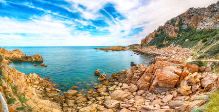 Fantastic view of popular travel destination Costa Paradiso. Picturesque landcape of Mediterranean sea. Location: Costa Paradiso, Province of Sassari, Sardinia, Italy, Europeの写真素材