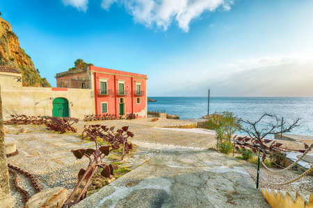 Unbelievable scene of Tonnara di Scopello. Popular travel destination on Mediterranean sea....
