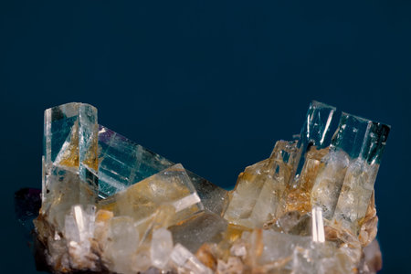 Big well formed Aquamarine crystals on matrix rock  Birthstone for March  Healers use aquamarine for...