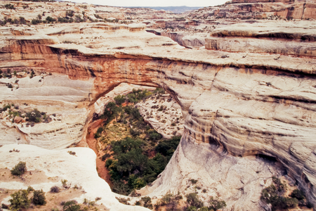 Sipapu Bridge naturally formed geologic formation in Natural Bridges National Monument, Utah, USAの写真素材