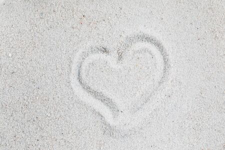 heart symbol sand valentine romantic love backgroundの写真素材