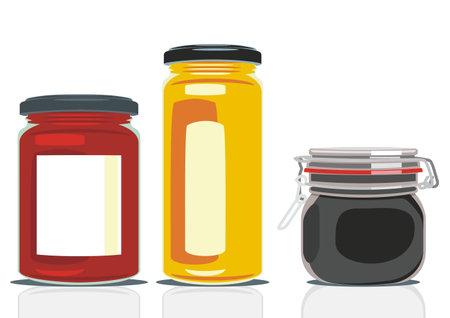 vector illustration of classic shape jam jars のイラスト素材