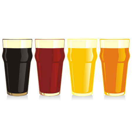  isolated beer glasses setのイラスト素材