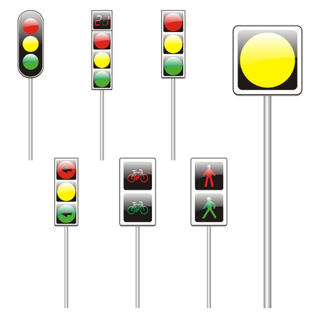 isolated european road signsのイラスト素材