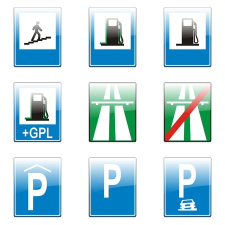  isolated european road signsのイラスト素材