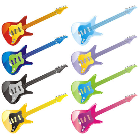 vector guitar iconsのイラスト素材